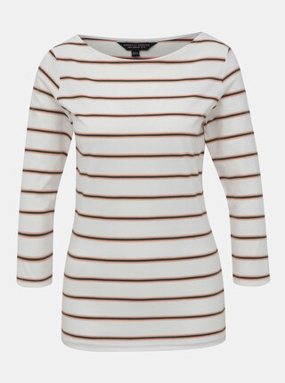Biele pruhované basic tričko Dorothy Perkins