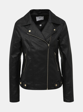 Čierna koženková bunda Dorothy Perkins Tall