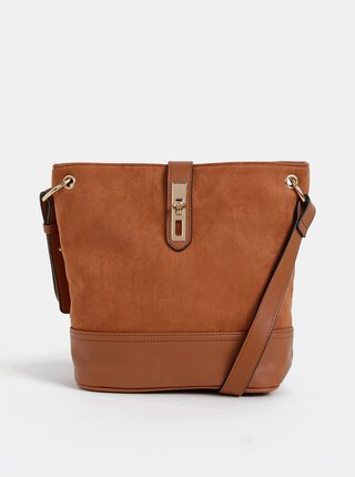 Hnedá crossbody kabelka v semišovej úprave Dorothy Perkins