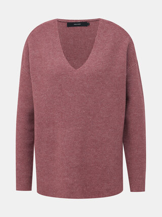 Hnědý basic svetr s příměsí vlny VERO MODA Blakely