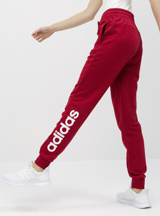 Červené dámske slim fit tepláky adidas CORE