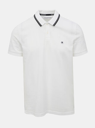 Bílé pánské polo tričko Calvin Klein Jeans