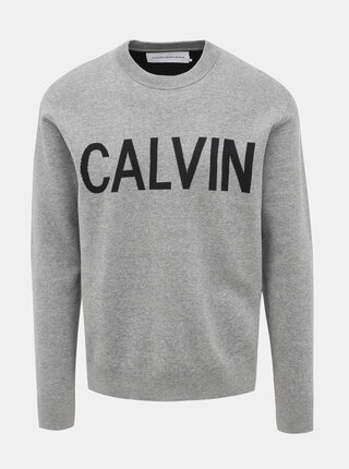 Šedý pánsky sveter Calvin Klein Jeans