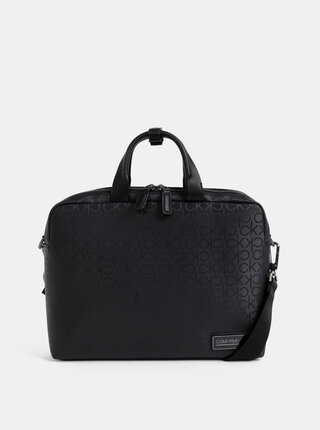 Černá vzorovaná taška na notebook Calvin Klein Jeans