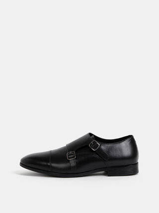 Černé pánské kožené polobotky Burton Menswear London