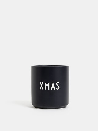Černý porcelánový hrnek Design Letters Xmas 300 ml