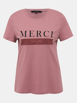 Starorůžové tričko s potiskem VERO MODA Eddy