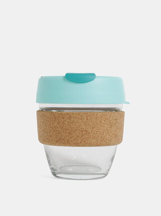 Tyrkysový sklenený cestovný hrnček KeepCup Brew small 227 ml