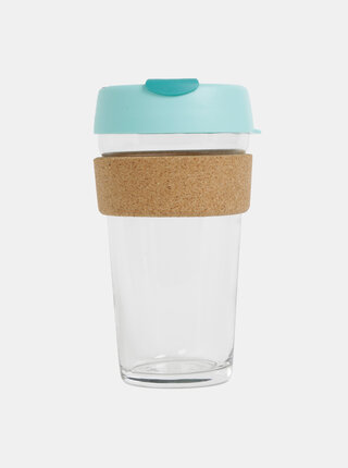 Tyrkysový sklenený cestovný hrnček KeepCup Brew large 454 ml