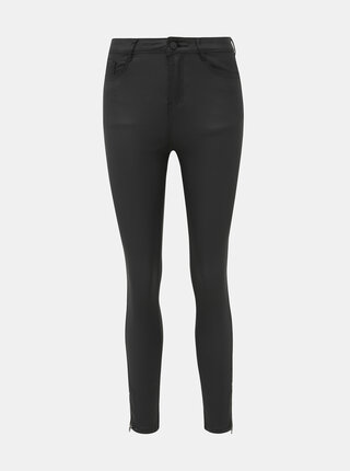 Černé koženkové skinny fit džíny Dorothy Perkins Shape & Lift