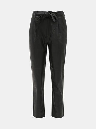 Čierne koženkové nohavice Dorothy Perkins