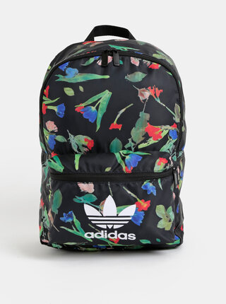 Černý dámský květovaný batoh adidas Originals