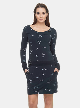 Tmavě modré vzorované mikinové šaty Ragwear Penelope