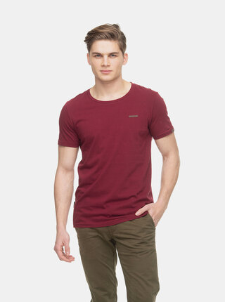 Vínové pánské pruhované basic tričko Ragwear Paul