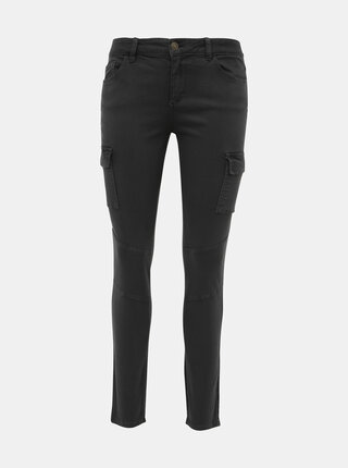 Tmavošedé skinny fit nohavice s vreckami ONLY Cece-Bibi