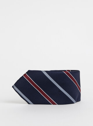 Tmavě modrá pruhovaná kravata Jack & Jones Brandon