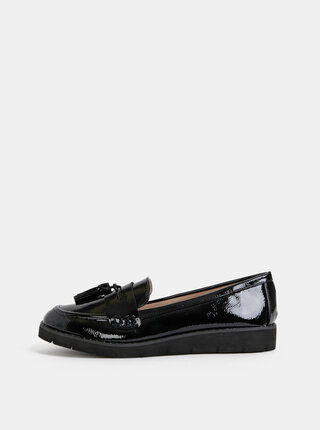 Černé lesklé mokasíny Dorothy Perkins