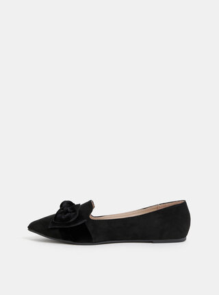 Čierne baleríny v semišovej úprave Dorothy Perkins
