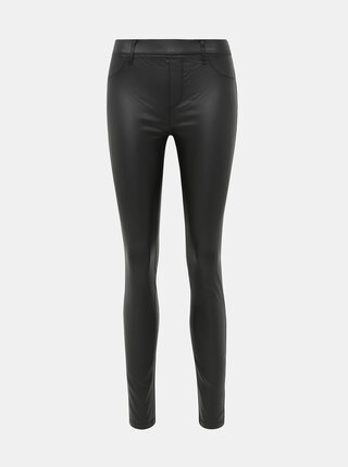 Černé koženkové jeggings Dorothy Perkins Eden