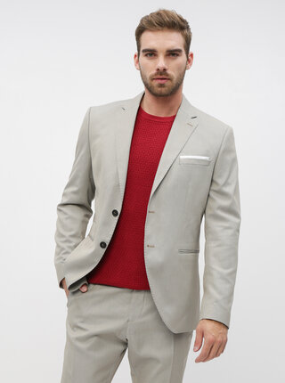 Béžové oblekové slim fit sako Selected Homme Maze Saint