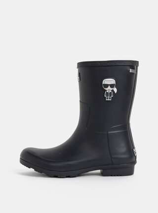 Čierne dámske čižmy KARL LAGERFELD Kalosh