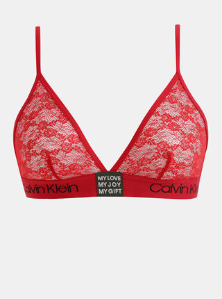 Červená krajková podprsenka Calvin Klein Underwear Triangle