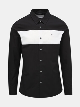 Čierna pánska slim fit košeľa Calvin Klein Jeans