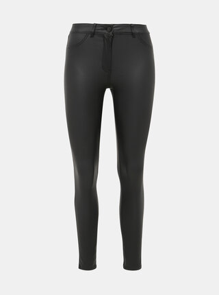 Černé koženkové skinny fit kalhoty M&Co