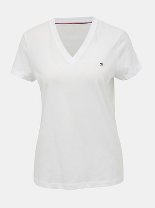 Biele dámske basic tričko Tommy Hilfiger Heritage