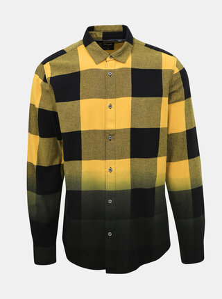 Černo-žlutá kostkovaná slim fit košile ONLY & SONS Freddy