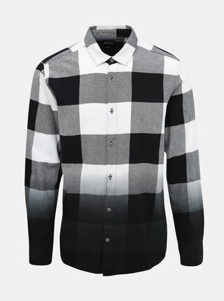Čierno-biela kockovaná slim fit košeľa ONLY & SONS Freddy