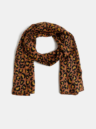 Hnedá šatka s leopardím vzorom Pieces Vonjana