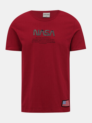 Červené tričko s potiskem Jack & Jones Berkan NASA
