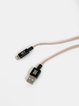 Růžový nabíjecí kabel na iPhone Design Letters 1 m