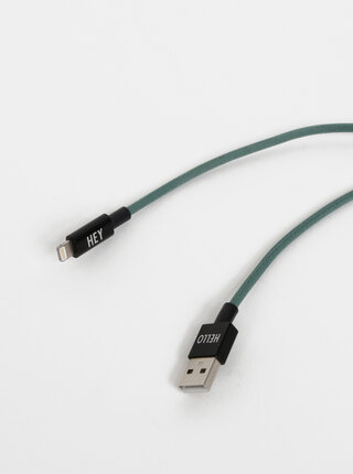 Zelený nabíjecí kabel na iPhone Design Letters 1 m