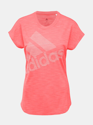 Růžové dámské funkční tričko s potiskem adidas Performance