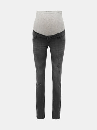 Šedé těhotenské slim fit džíny Mama.licious Julia