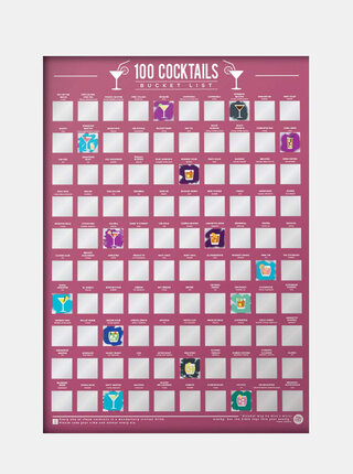 Vínový stírací plakát Gift Republic 100 koktejů