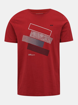 Červené tričko s potlačou Jack & Jones Booster
