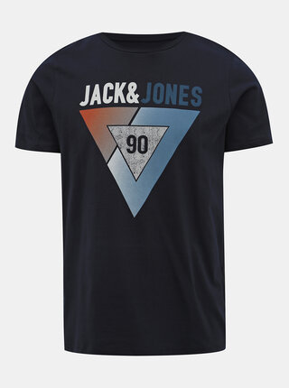 Tmavě modré tričko s potiskem Jack & Jones Booster