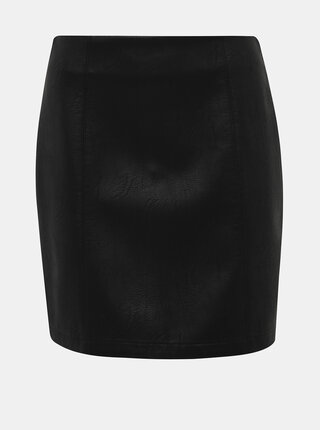 Čierna koženková minisukňa Dorothy Perkins Seam