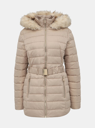 Béžová zimní prošívaná bunda Dorothy Perkins Tall