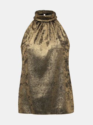 Metalický top v zlatej farbe Dorothy Perkins Halter