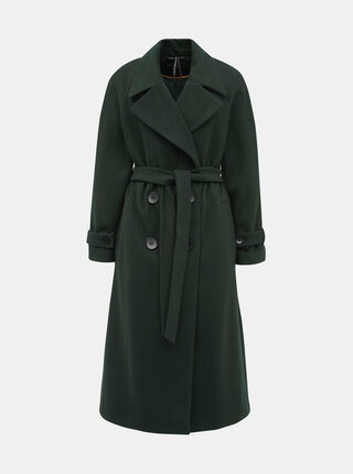 Tmavě zelený kabát Dorothy Perkins