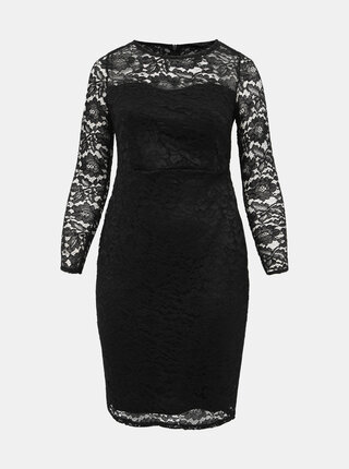 Černé krajkové pouzdrové šaty Dorothy Perkins Curve