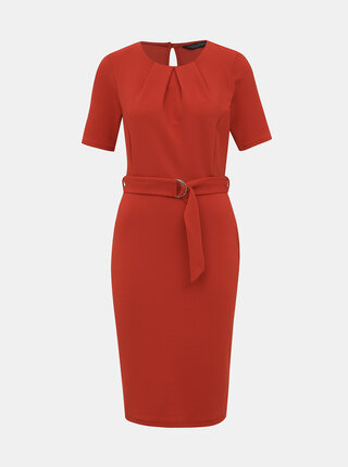 Cihlové pouzdrové šaty Dorothy Perkins