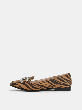 Černo-hnědé mokasíny se zebrovaným vzorem Dorothy Perkins