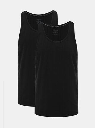 Sada dvoch čiernych pánskych basic tielok Calvin Klein Underwear