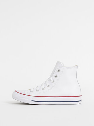 Bílé kožené kotníkové tenisky Converse Chuck Taylor