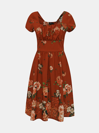 Červené květované šaty Dolly & Dotty Satin